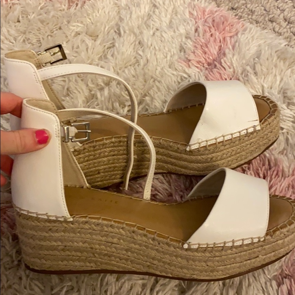 White platform espadrilles sandals size 8 and 1/2